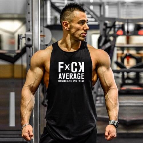 New fashion cotton sleeveless shirts men gym tank top fitness tops mens singlet street workout vest bodybuilding fitness tanktop
