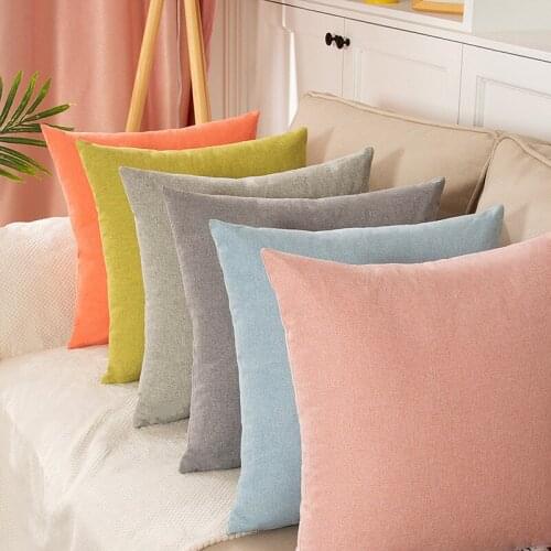 Solid Color Waist Pillow Cover NordicStyle Office Family Sofa Cushion Pillow Living Room Large cushion Cover