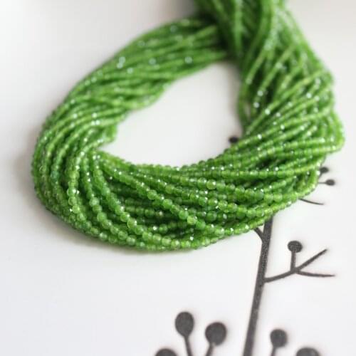 Wholesale green chalcedony facet cut 2mm 3mm15"/38cm tiny seed beads jewelry making DIY for women