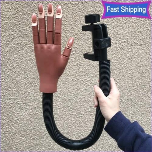 Professional Hand Practice Manicure With Nail Tips Training Hands Nail Art Equipment Flexible Bendable Finger DIY Manicure Tool