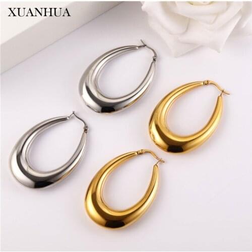 XUANHUA Stainless Steel Earings Fashion Jewelry Accessories Personalise Hoop Earrings For Women Gifts For Girls Free Shipping