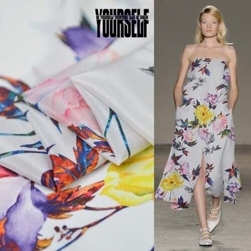 138cm width printed silk fabric anti-crease crepe de chine silk fabric breathable shirt dress crepe fabric wholesale silk cloth