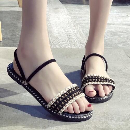 Women Casual Summer Flat Slippers Low Heels Sandals Flip Flops Shoes Woman Sweet Design Ladies Shoes Flat With Beach Outdoor