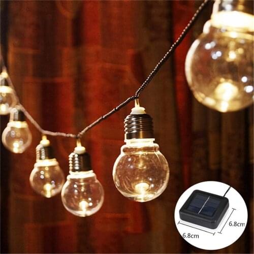 Outdoor Garland Street LED G50 Bulb Solar Powered String Light As Christmas Decoration Lamp for Home Indoor Holiday Lighting