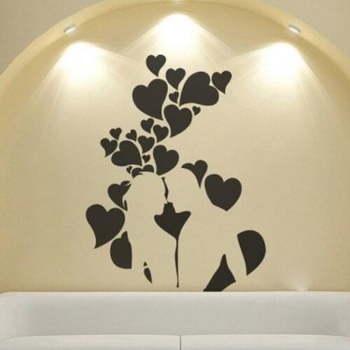 Vinyl DIY Art Couple Love Bedroom Wall Sticker Home Decoration Living room Fashion Decals Murals JG3915