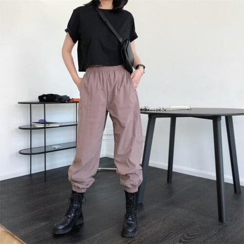 2021 New Summer High Quality Women Bottoms Sport Loose Fashion Solid Color Ladies Pants Casual Elegant Female Trousers T200