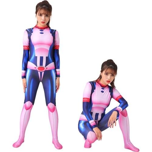 My Hero Academia Cosplay Halloween Costume Anime Boku no Hero Academia OCHACO URARAKA Women Men Zentai Jumpsuits Bodysuit Wigs