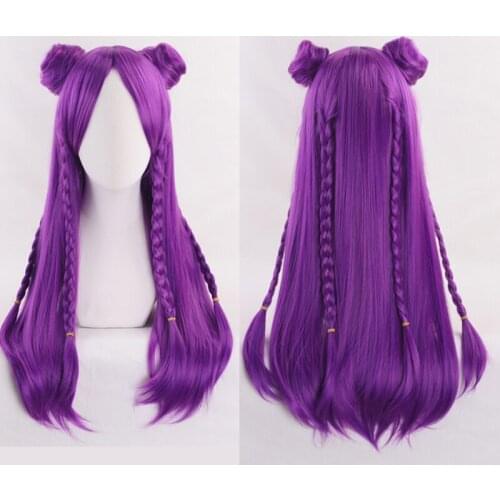 Game LoL KDA Kaisa Cosplay Wig Women Purple Braid Wigs League Of Legends Cosplay Halloween Party Wig For Women CS421