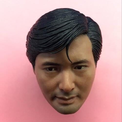 1/6 Scale On The Beach China Chow Yun Fat Head Carving Male Version Model Short Hair Headplay for 12" Action Figure Body
