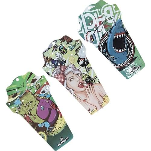 1PC Universal Mountain Bike Mudguard 3 Colorful Bike Fender Color Printed Bicycle Wing Extended Rain Fender Bicycle Accessories