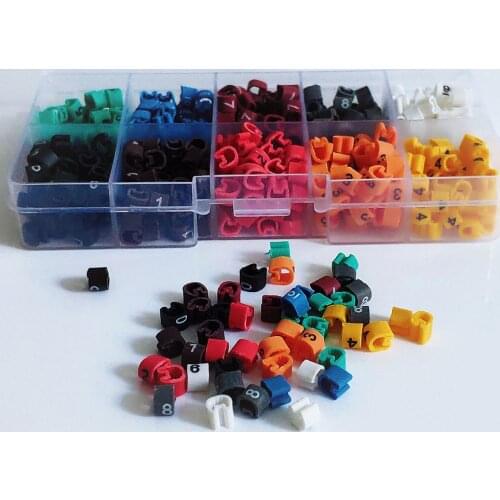 150-500PCS EC-0 EC-1 EC-2 EC-3 Cable Markerwire marker Number 0 to 9 Cable Size 1.5 sqmm mix Colored PVC markers valued package