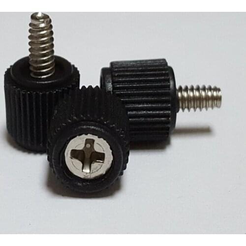 20pcs Black / white chassis plastic handle hand screwscrew head cross hand twist screw M4*6