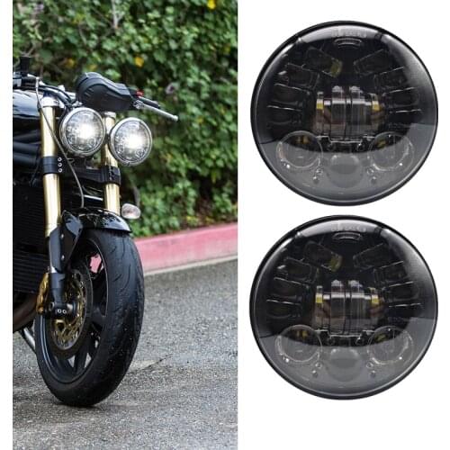 2X 5.75 inch Motorcycle LED DRL Halo Headlight for Triumph Rocket iii 3 & Speed Triple & Street Triple & Thunde 5 3/4" headlamp