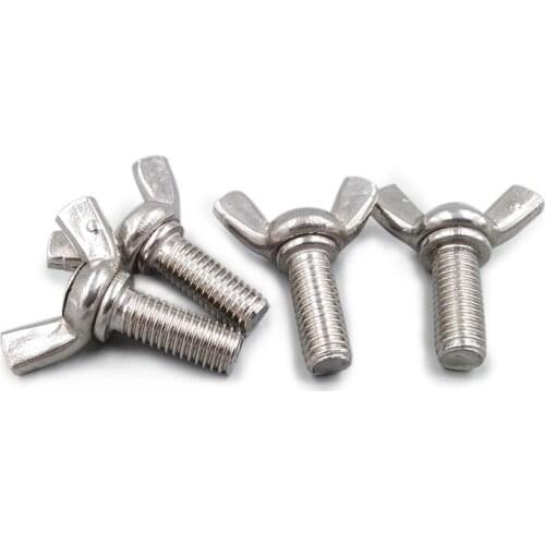 5PCS M3 M4 M5 304 Stainless Steel Butterfly Wing Bolt Set Wing Nuts Claw Thumb Screw