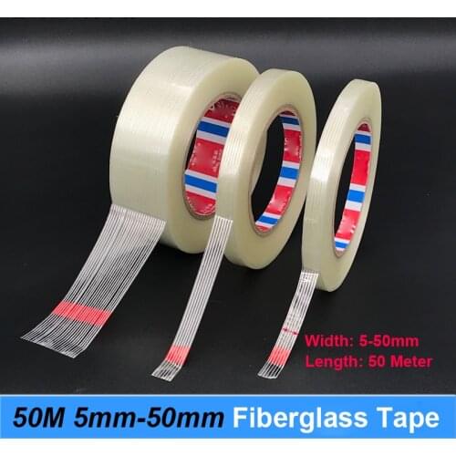 50M Fiber Tape 5mm 10mm 15mm 20mm 30mm 40mm 50mm Fiberglass Tape for Diy Screwdriver Tool Battery Pack RC Drone Battery