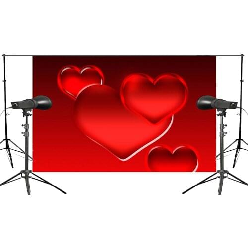5x7ft Red Photography Background Heart Shaped Pattern Backdrop Studio Props Wall Bedroom Photo Background