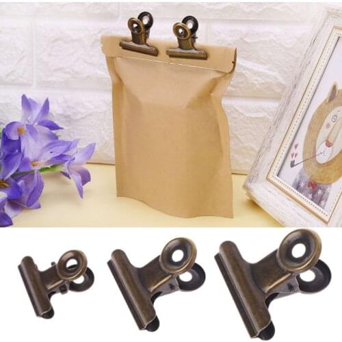 6pcs Stainless Steel Letter Paper Photo File Binder Clip Bag Sealing Stationary Office Kitchen Food Storage Organizer Bag Clips