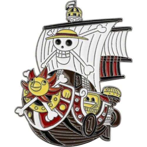 Anime Straw Hat Pirates Ship Enamel Pins and Brooches for Women And Men Fashion Simple Lapel Pin Backpack Friend Kids for Gifts