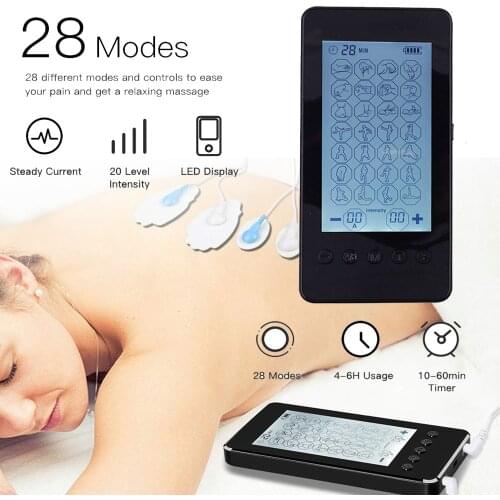 28Modes EMS Electroestimulador Acupuncture Tens Machines Physiotherapy Rehabilitation Best Pulse Massage Vibration Full Body Pad