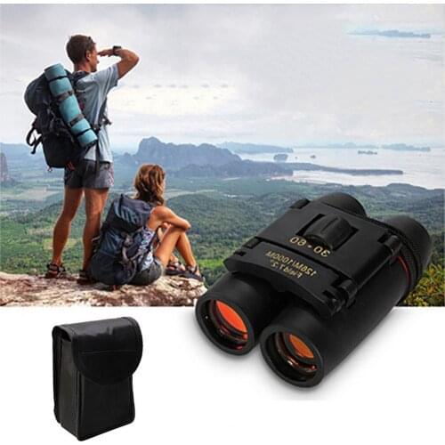 30 x 60 Binoculars HD Easy to Carry Black Red Film 8X Binoculars Telescope Travel High Magnification Outdoor Travel