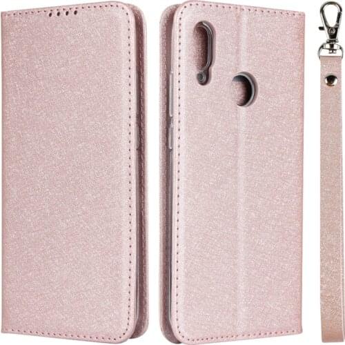 Silk Pattern PU Leather Case For Huawei P Smart 2019 Flip Stand Wallet Cover For Huawei PSmart2019 Card Pockets Lanyard cases