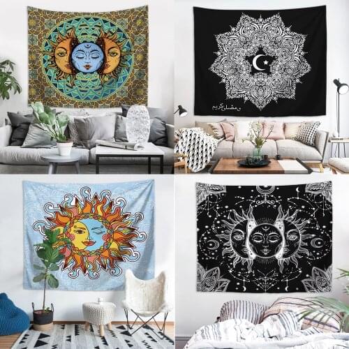 FYMX Boho Style Tapestry Sun Moon Wall Decoration Blanket For Artist Home Decoration Bedroom