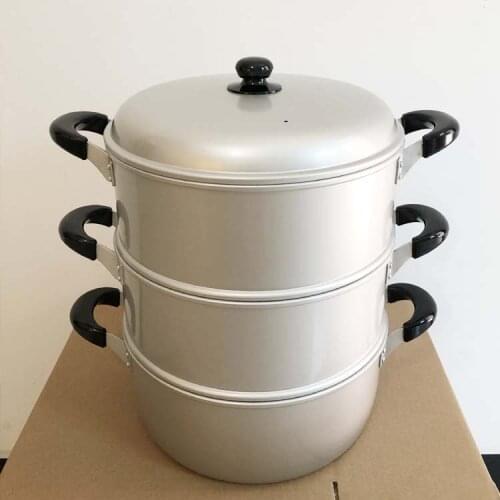 Classical Three layers steamer drawer old-fashion aluminum pot soup steamer pot buns thicken large capacity