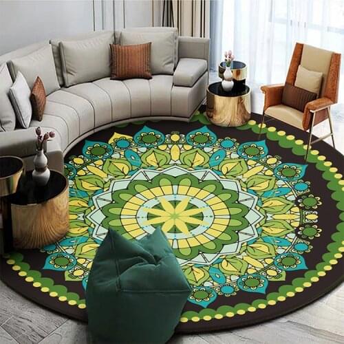 Bohemian Psychedelic Carpet Square Anti-Skid Area Floor Mat 3D Rug Non-slip Mat Dining Room Living Room Soft Bedroom Carpet 07