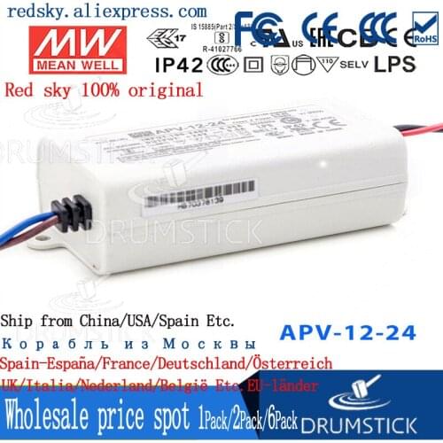 Steady MEAN WELL APV-12-24 24V 0.5A meanwell APV-12 24V 12W Single Output LED Switching Power Supply
