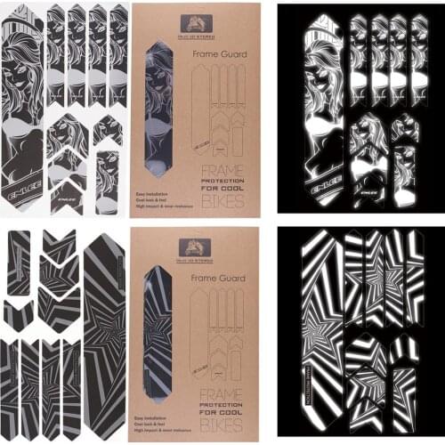 MTB 3D Reflective Stickers 330 x 66mm Bicycle Scratch-Resistant Glue Removeable Wear-Resistant Waterproof Guard Frame Cover