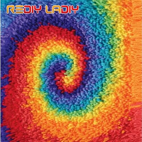 Latch Hook Cushion Kits Rainbow Heart Pillow Case Crochet Hobby & Crafts DIY Yarn for Embroidery Cushion Cover Sofa Bed Pillows