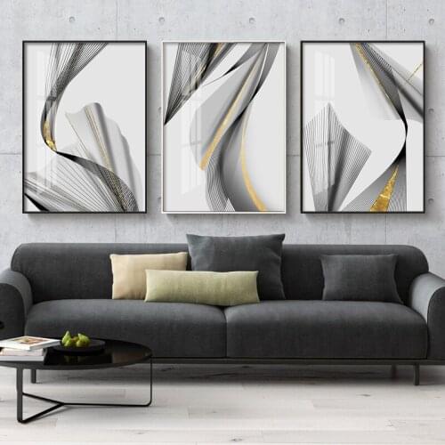 Nordic Black White art wall art Canvas Painting posters Prints Abstract line Picture for Living Room Morden Home Decor No Frame