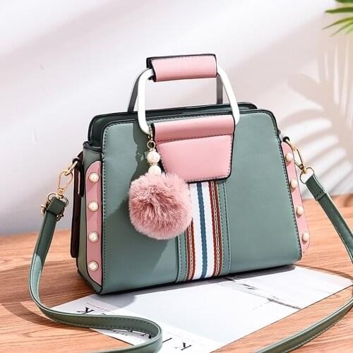 New shoulder bag women bag handbag luxury handbags women bags designer High-grade Scrub leather messenger bags Hairball L162