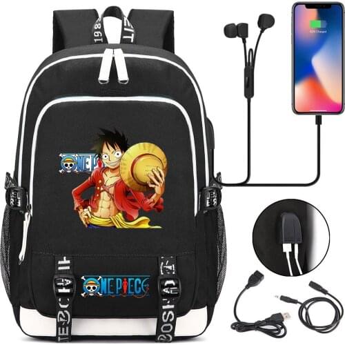 New One Piece Backpack Men Women USB Charging Laptop Travel Bags Boys Girls Student Backpack Casual Mochila
