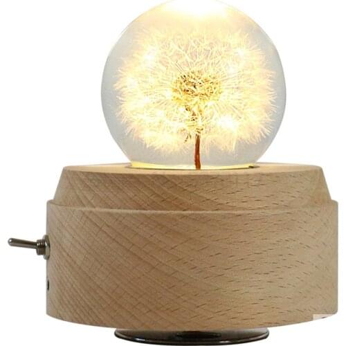 Dandelion specimen crystal ball night light music box music box Bluetooth sound creative bedside atmosphere lamp