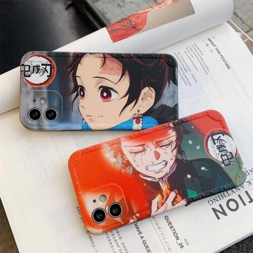Hot Japan Anime Demon Slayer Case for iphone 12 11 Pro XS Max 7 8 Plus X XR Phone Cases Kimetsu No Yaiba Cute Soft Cover Coque