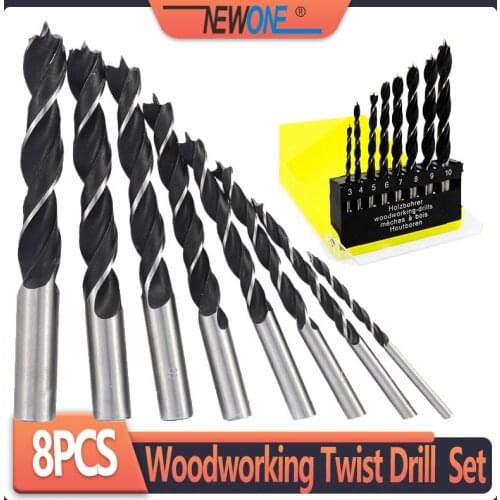 8pcs High-carbon steel twist drill bits for woodworking drilling, impact drills, hand electric drill accessories and tool sets