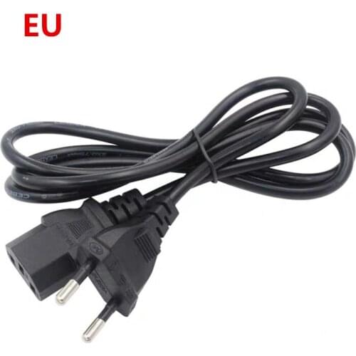Universal 2-prong AC power cord cable lead EU US to IEC 320 C13 for Laptop Charger Power Cords 1.2M