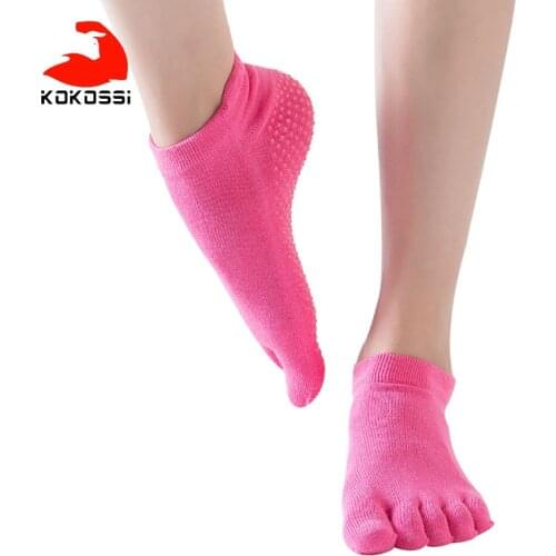 KoKossi Heel Protection Five Toe Yoga Socks Breathable Skin-friendly Dance Socks Anti-slip PVC Harmless Elasticity Yoga Socks