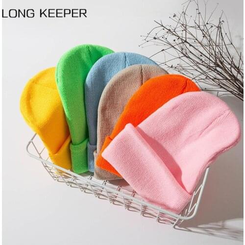 Beanie Winter Hats for Women Men Knitted Hat Soft Solid Color Hat Autumn Female Keep Warm Bonnet Casual Cap Wild Accessories