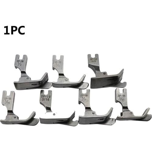 1PC Metal Presser Foot SP-18 Industrial Sewing Machine Flat Car Moving Edge Single Needle 1/4 1/8 3/8 1/16 3/16 5/16 1/32 Tools