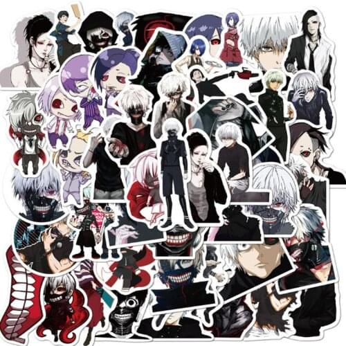 50pcs Tokyo Ghoul Graffiti Waterproof Skateboard Travel Suitcase Phone Laptop Luggage Stickers Cute Kids Girl Toys