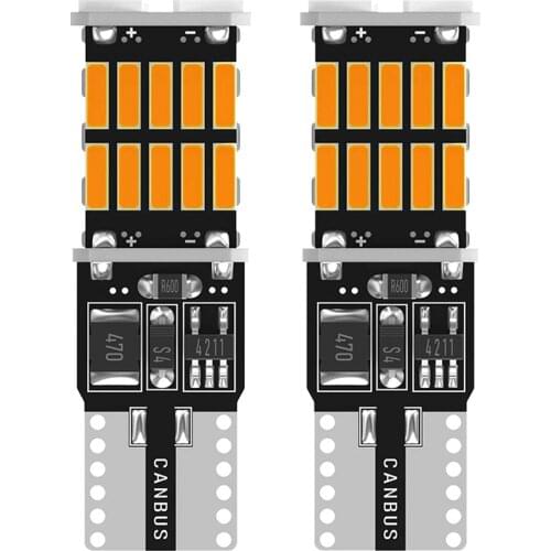 2pcs W5W 194 T10 4014 26smd LED Car Bulb 3000K 6000K White Yellow Blue Red Wedge License Plate Lamp Dome Light White Diedo