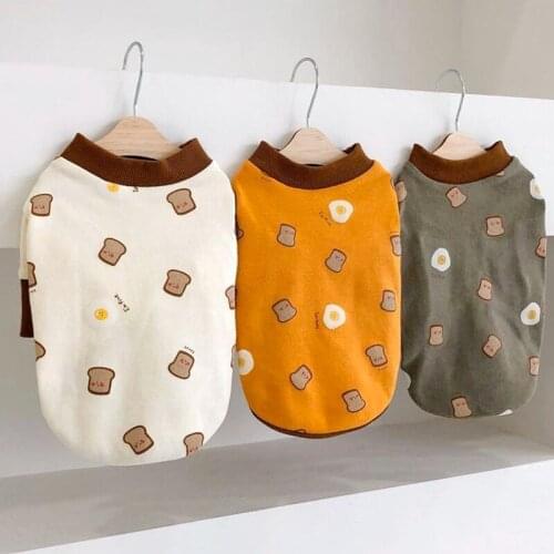 2021 Summer Puppy Casual Clothes Orange Cartoon Dog Clothes Poodle Cat two-legged Clothes Soft and Breathable Pet Summer Clothes