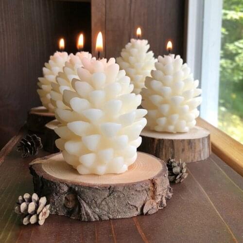 3d Christmas Pine Cone Silicone Candle Mold Diy Handmade Aromatherapy Candles Beeswax Pinecone Candle Making Mould