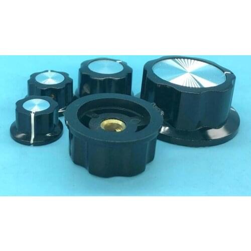 5PCS A1-A5 Rotary Control Bakelite Turning Knob for Hole 6mm Dia. Shaft Potentiometer 360 Degree 100% New Origin Volume Control