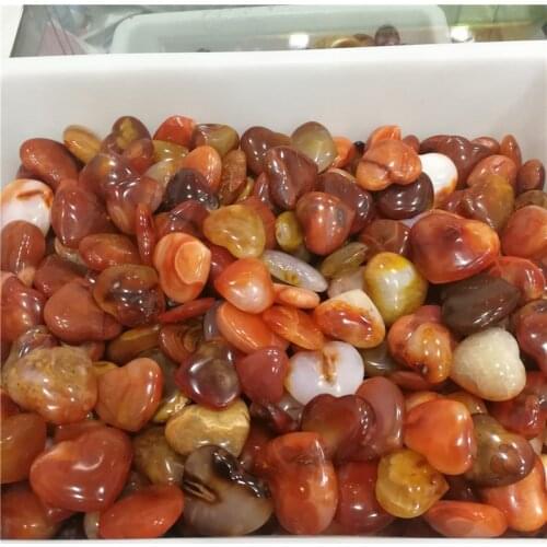 50pcs/lot Natural Colorful Red Orange White Carnelian Agate Crystal Heart Stone Healing