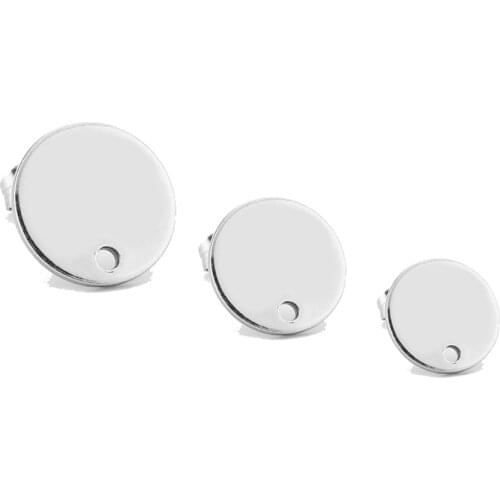 60pcs/lot Circle Blank Connector Earrings Pendant Geometric Stainless Steel Earring Posts Wholesale