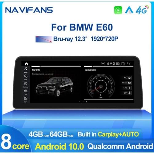 Car DVD Player Android 10 Auto Radio Multimedia Player 4G LTE For BMW 5 Series E60 E61 E63 E64 E90 E91 E92 MASK GPS Navigation