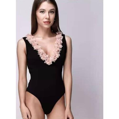 One Piece Swimsuit Women V-Neck Backless Ladies Swimwear 2021 New Sexy Beach Female Bathing Suit Black Bodysuit Mujer Monokini
